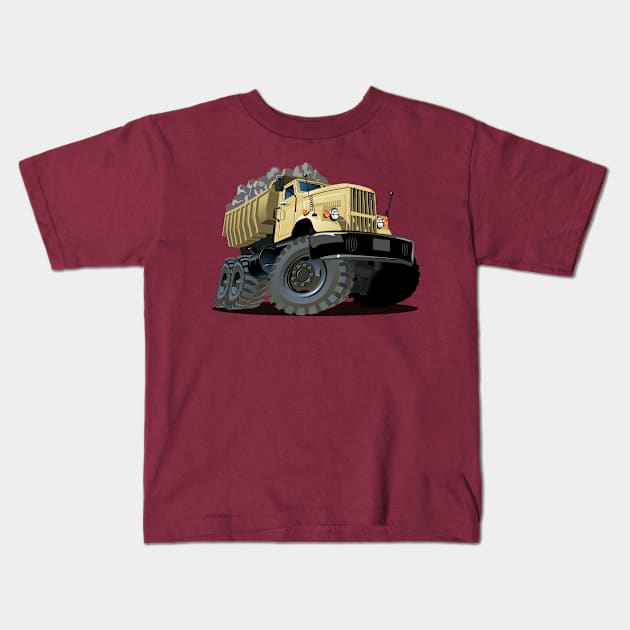 Cartoon truck Kids T-Shirt by Mechanik